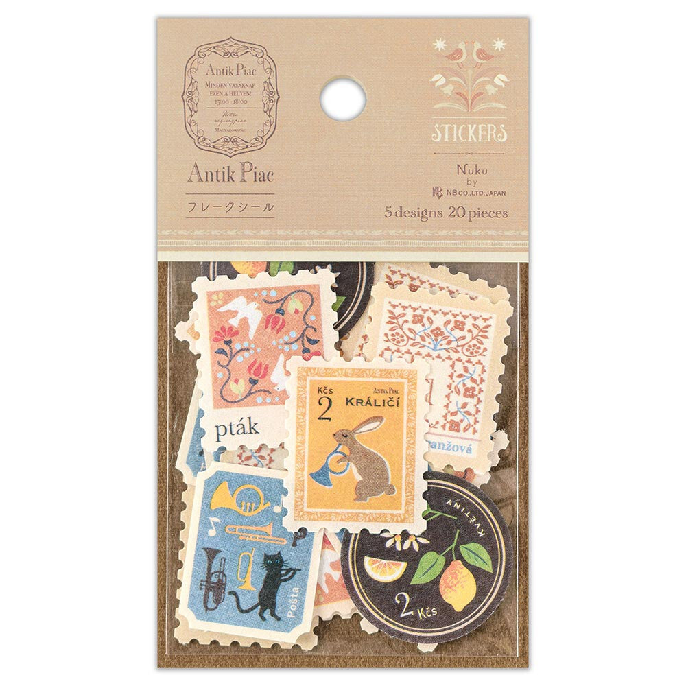 Antik Piac Postage Style Sticker Flakes - Gulben - Scop