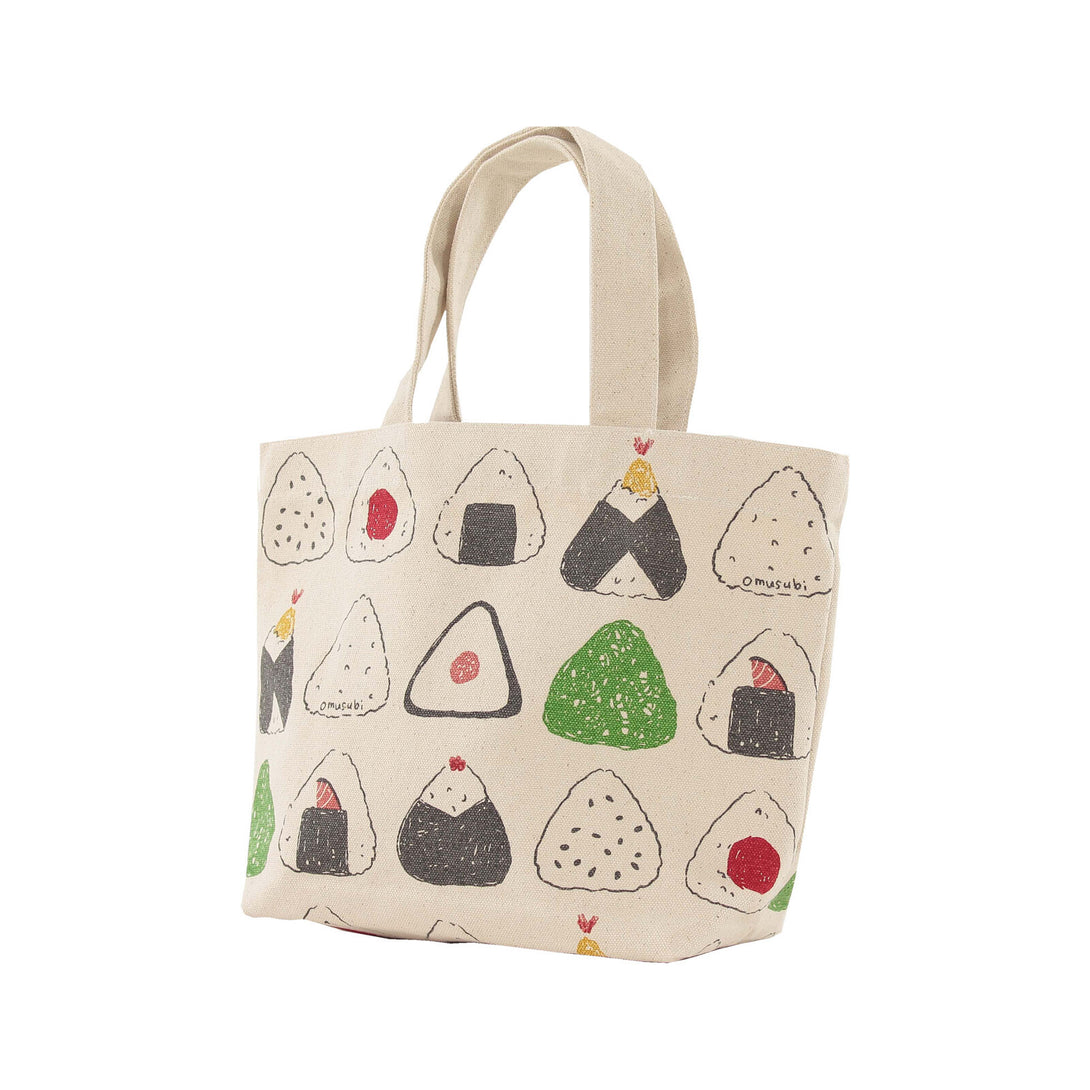 Japanese Mini Tote Bag Lunch Bag 30x20cm 100% Cotton - Rice Ball Onigiri - Scop