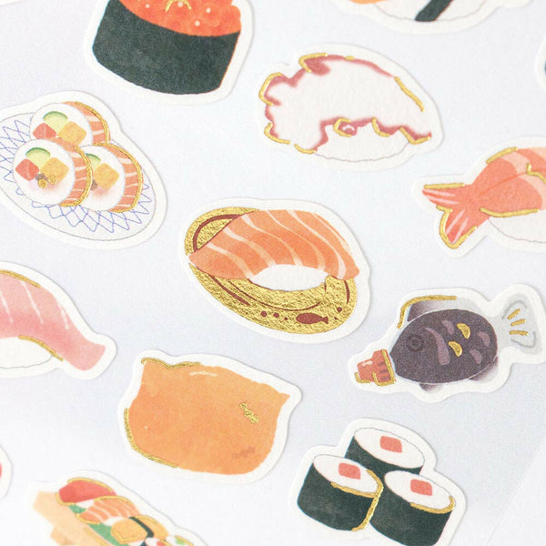 Sushi Restaurant Japanese Washi Stickers with Gold Accent - Scop