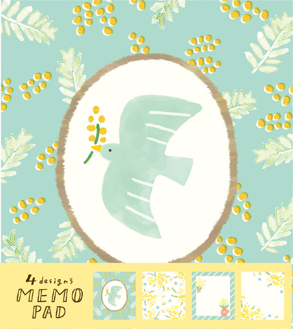 Memo Pad Bird 100 Sheets 80x90mm 4-Design Memo Block - Scop