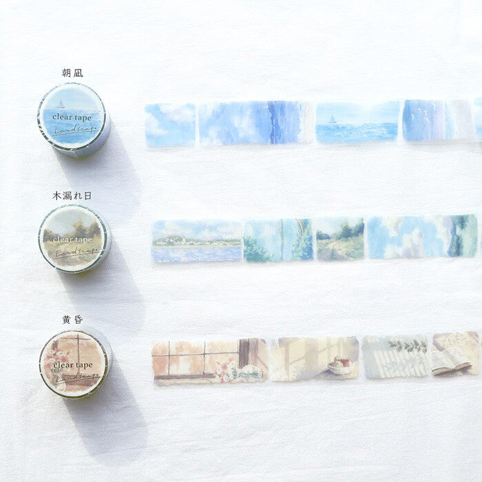 Washi Tape Landscape Morning 30mmx3m Clear Tape - Scop