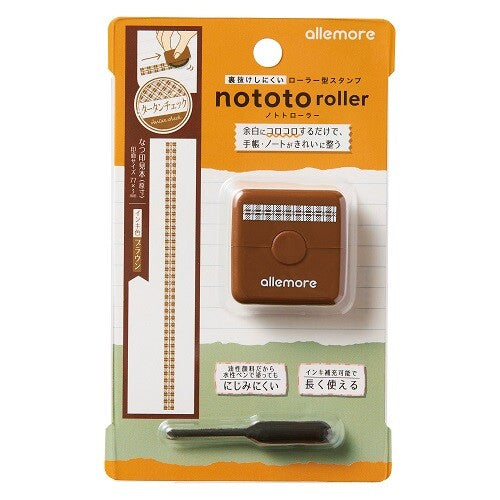 Shachihata Rollstempel Nototo Roller Tartan-Karo Braun