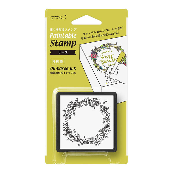 MIDORI Paintable Stamp Pre-Inked - Kranz