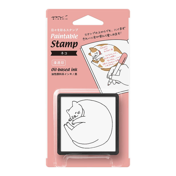 MIDORI Paintable Stamp Pre-Inked - Katze