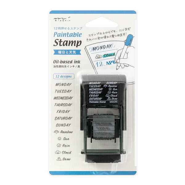 MIDORI Paintable Rotating Stamp - Wochentage und Wetter