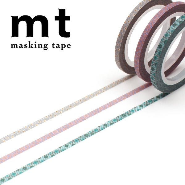 mt Masking Tape Slim Kreuzstich 3 Rollen Pack 3mm x 7m Washi Tape