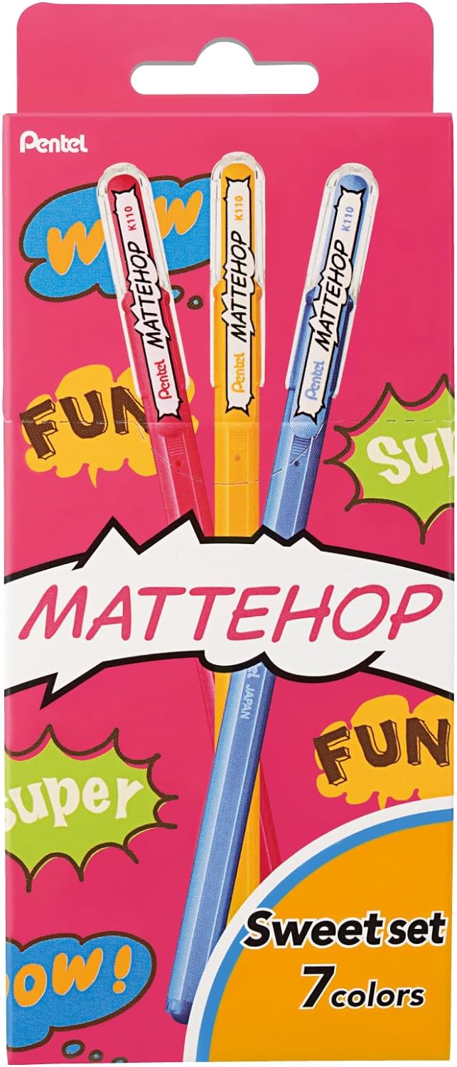 Pentel MATTEHOP Ballpoint Pen 1mm Sweet Set 7 Colors - Scop