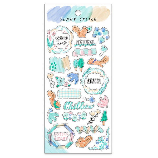 Mind Wave Sunny Sketch Sticker Light Blue