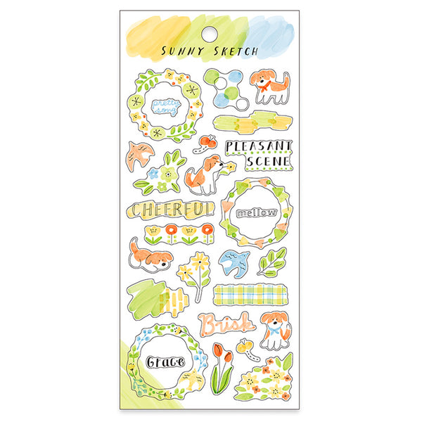 Mind Wave Sunny Sketch Sticker Yellow Green