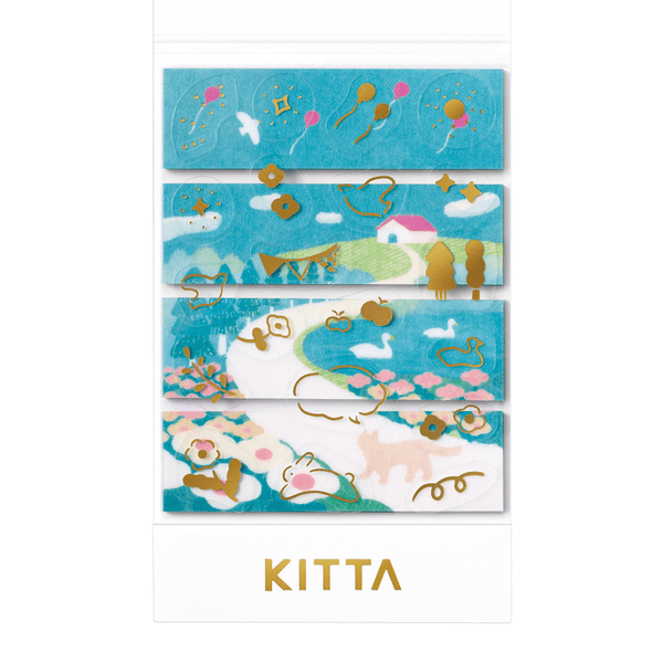 KITTA Collage Land with Gold Foil Washi Tape Washi Sticker