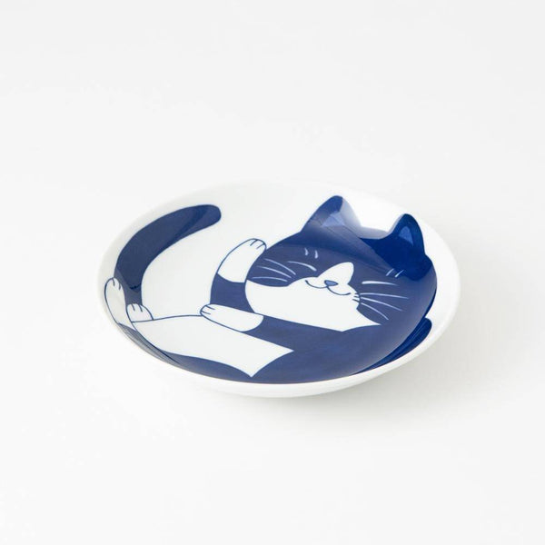 4-Piece Japanese Cat Mini Plate Set Mino Ware Porcelain Dip Bowl - Scop