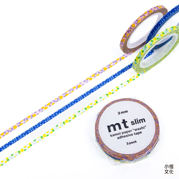 mt Masking Tape Slim Blumen 3 Rollen Pack 3mm x 7m Washi Tape